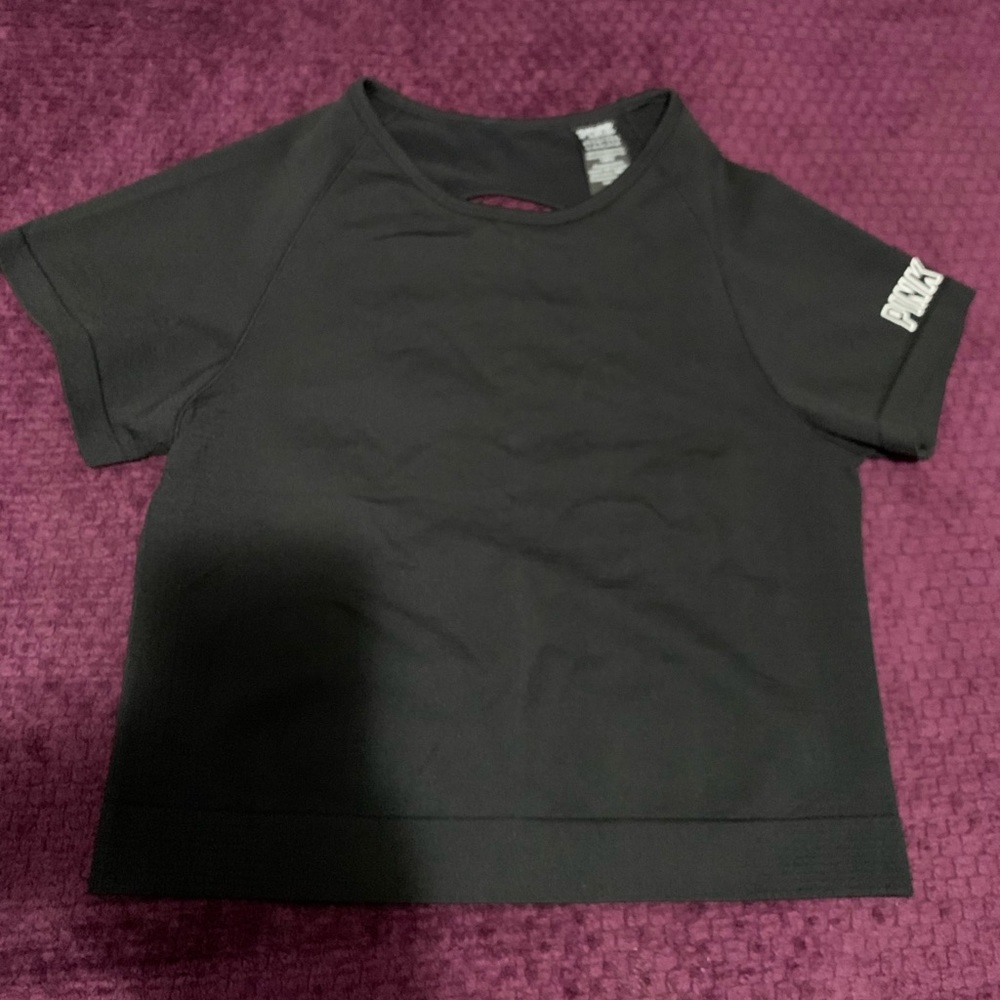 PINK Seamless Open Back Crop Top